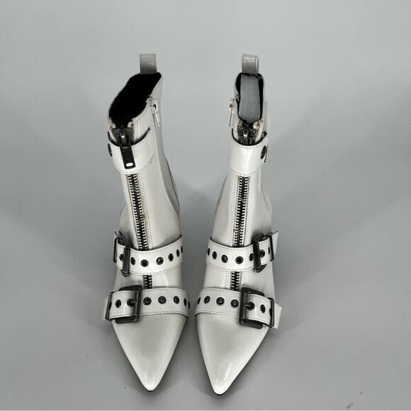 Wild Pair Moonbeam Heeled Crinkle Buckle booties white - 5.5 - Picture 6 of 12